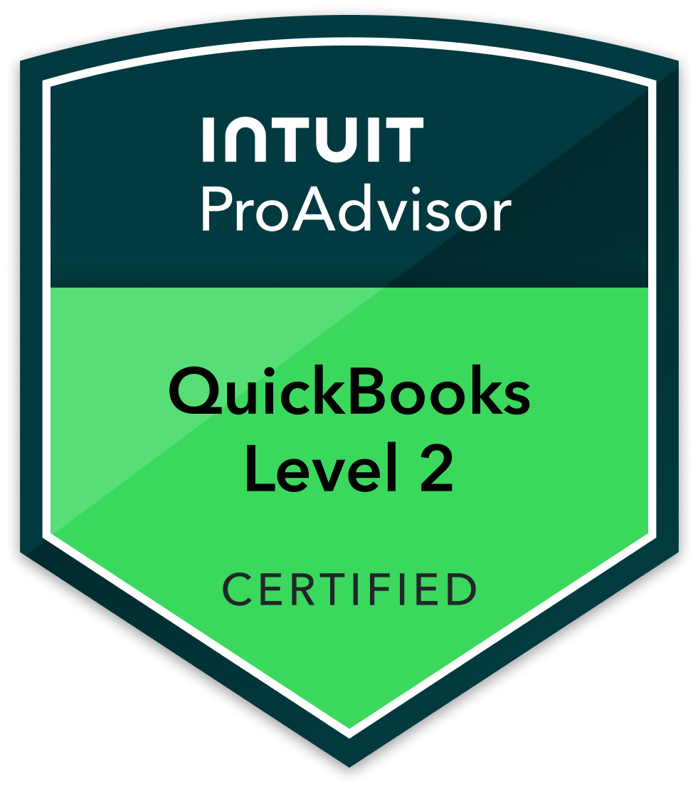 Intuit ProAdvisor QuickBooks Level 2 certified badge